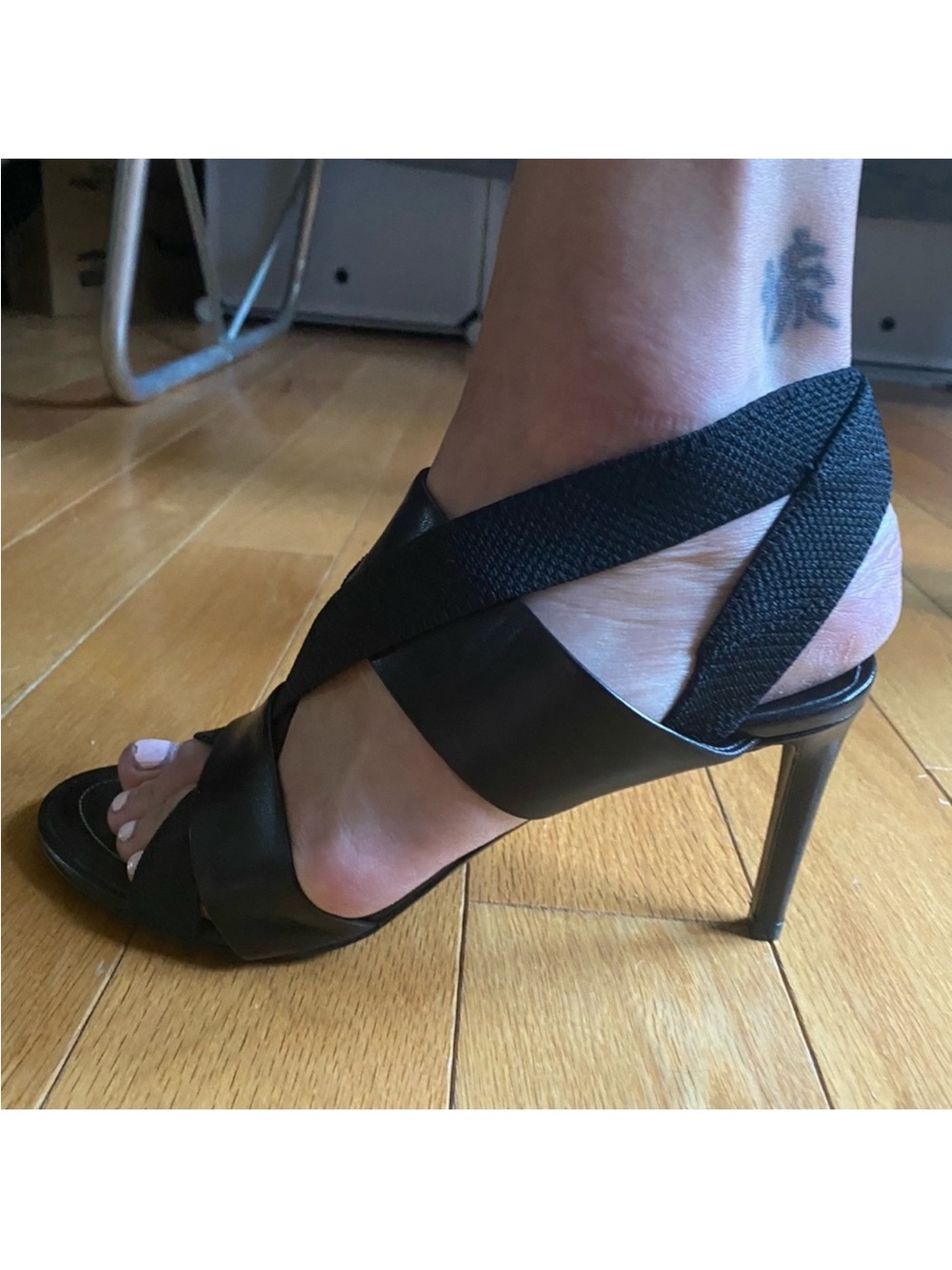 Balenciaga Black Crisscross High Heel Sandals